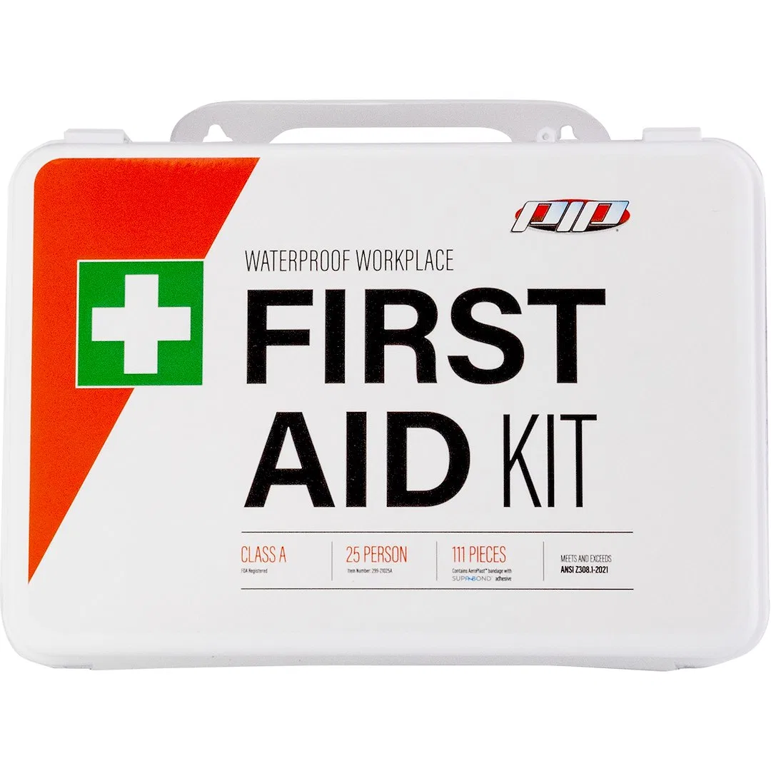 299-21025A – PROTECTIVE I First Aid Kit, Wall Mountable White Plastic Kit 111 Piece Kit With 25 Plastic Strip Bandage...